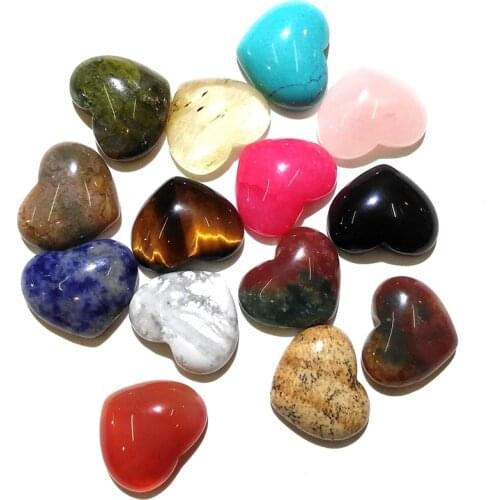 Natural Stone Opal Cabochon Beads Flat Back Heart Shape No Hole Loose Beads For jewelry making DIY Ring Necklace accessories