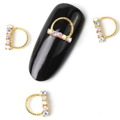 10 pieces / bag japan korea new 3D Nail Art decoration metal fancy Style with Bling crystal pearl nail accessory DIY charm nail