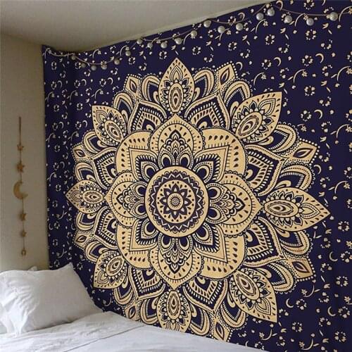 2021 Mandala Tapestry 200*150cm Square Wall Hanging Colored Printed Decorative Indian Blanket Yoga Mat Home Bedroom Art Carpet
