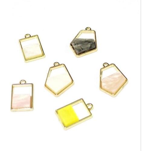4pcs/lot creative acetic acid irregular charms geometric connectors for diy fashion earrings hanging pendant jewelry accessories