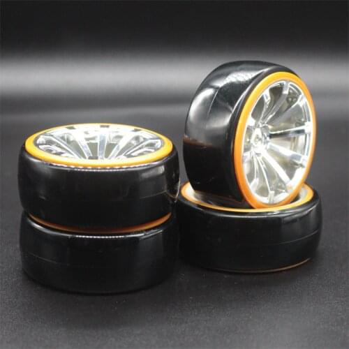 4Pcs RC 1:10 Drift Car Plastic Wheel Rim &Tyre tires For HSP 94123/94122/94103/D4/D3