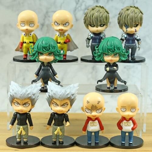 5pcs/set One Punch Man Saitama Genos Tatsumaki Garou Q Version PVC Figures Toys Dolls 10cm