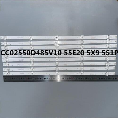 9PCS/LOT Original KKTV U55W K55S Light Bar CC02550D485V10 55E20 5X9 5S1P 1410 5LED 3V 485MM