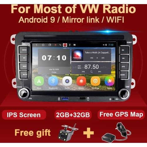 Android 10 Car Radio GPS For VW Passat B6 CC Polo Golf 5 6 Jetta Tiguan Touran Skoda Octavia Amarok Multimedia IPS Screen 2 Din