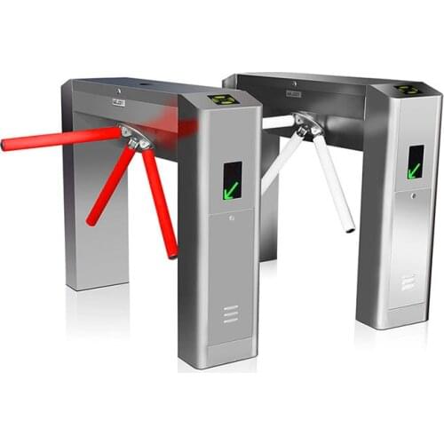 Automatic pedestrian waist high 304 stainless steel tripod swing turnstile with RFID card