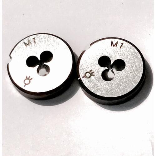 Free shipping of 2PCS alloy steel made standard pitch M1-M10 dies for manual processing metal workpiece outer threading works