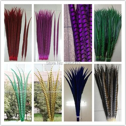 Free Shipping 50 pcs / lot dyed large reeves pheasant feathers 90-100 cm 36-40 inch long pheasant tail feather