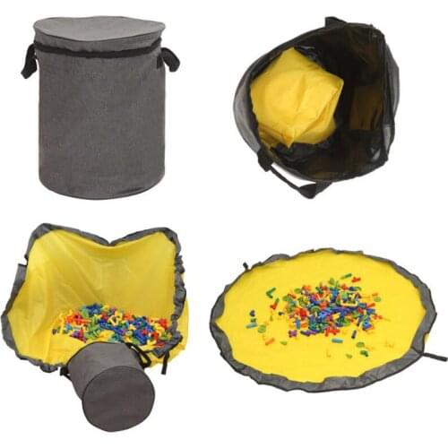 Large Portable Kids Toy Storage Bag and Play Mat Toys Organizer Box Drawstring Bag Fashion Practical waterproof Storage Baskets