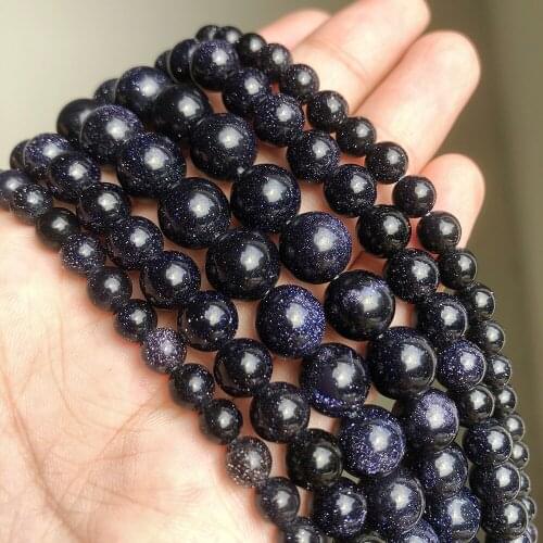 Natural Stone Blue Sandstone Beads Loose Spacer Beads Jewelry for Handicrafts Jewelry Making Accessories 2/3/4/6/8/10/12mm