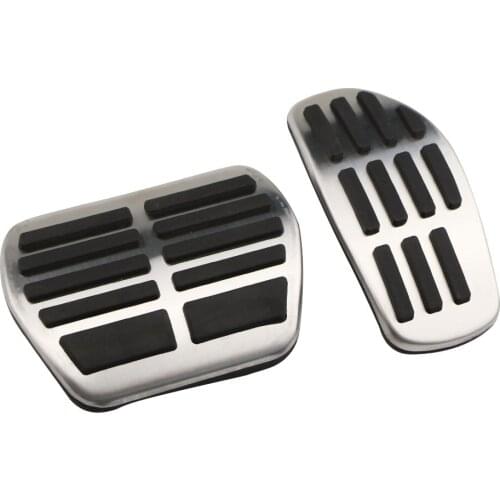 Carmilla 2Pcs/Set AT Stainless Steel Car Interior Fuel Pedal Brake Pedals Cover for Nissan Kicks 2017 2018 Parts Accessories