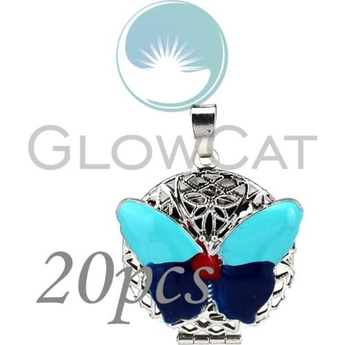 Colors Enamel Butterfly Locket Cage Perfume Diffuser Aroma Locket Pendant 20x KK1081