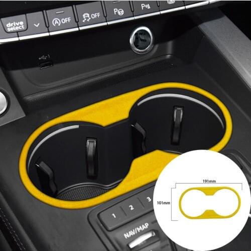 For Audi A4L 2017+ Alcantara Suede Wrapping Car Water Cup Storage Box Panel Strip Covers Trim Stickers Internal Accessories