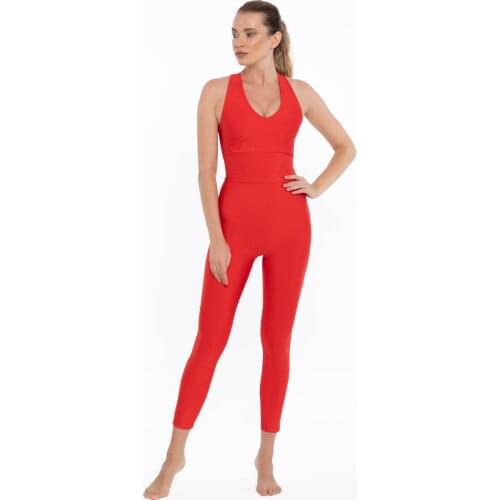 Esmeraldas Leggings Red jumpsuit Push up Sport Wear Street Wear Active Wear