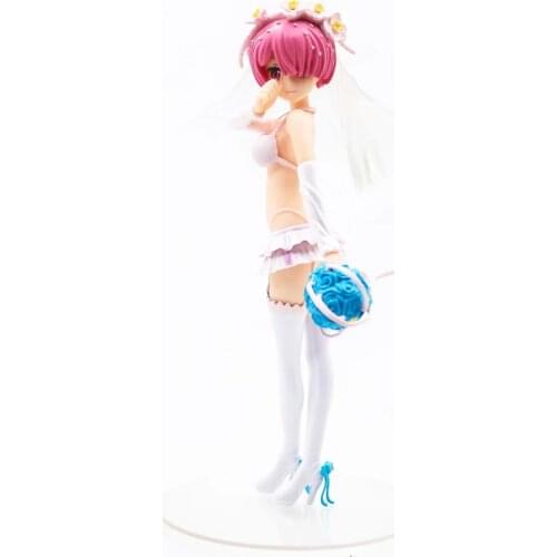 24CM Japanese anime figure sexy From zero to different worlds Ram wedding dress swimsuit ver action figure