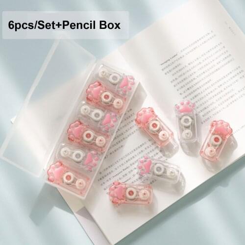 Sharkbang 6pcs/Set Cats Paw Cute Correction Tape PET Kawaii Children Birthday Gift Office School Stationery Supplies