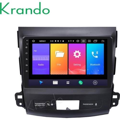 Krando Android 9.0 9" IPS Touch car radio multimedia player for Mitsubishi Outlander 2006-2012 navigtaion system No 2din DVD