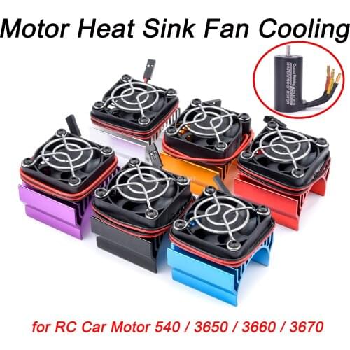 540 3650 3660 3670 Motor Heat Sink Cover w/ Cooling Fan Heatsink RC Parts Brushless Aluminum Electric 1/10 For HSP Himoto Redcat