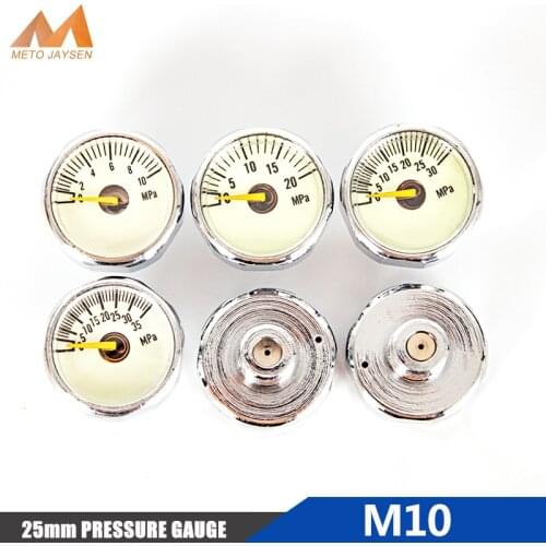 M10x1 25mm High Pressure Gauge 1 Inch Manometre PCP Paintball Pump Scuba Diving Valve Gauge 10Mpa 20Mpa 30Mpa 35Mpa