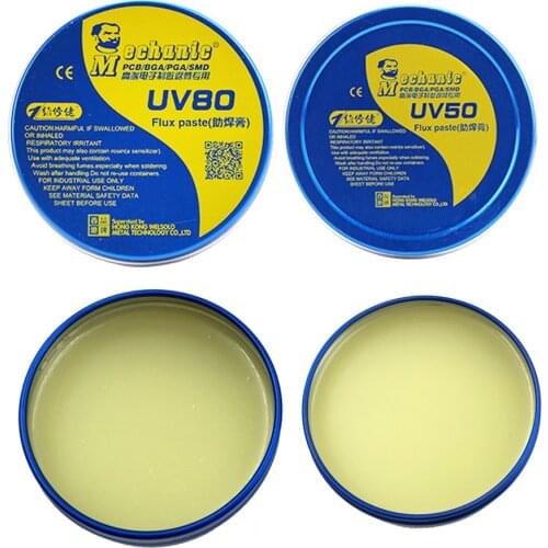 MECHANIC MCN-UV80 UV50 No-Clean Paste Flux Soldering Tin IC Parts Soldering Lron Welding Fluxes For PCB/BGA/PGA/SMD