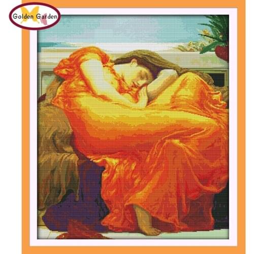 GG Sleeping Beauty Chinese Cross Stitch DIY Needlework Counted Cross Stitch Kits for Embroidery Cross Crafts Cross Stitch Sets