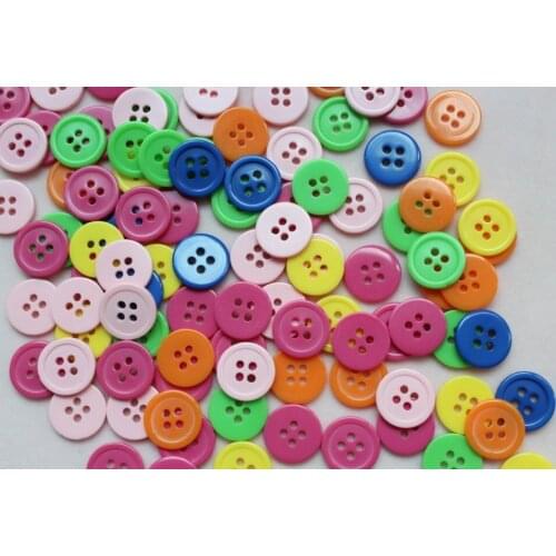 Set of 500pcs - Mixed Colors 15mm four holes buttons plastic wholesale free shipping