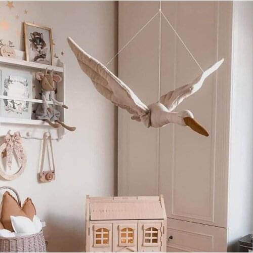 Swan Wall Decor Girls Bedroom Hanging Stuffed Plush Toy Princess Doll Girl Kid Gift Nursery Room Birthday Wedding Gift