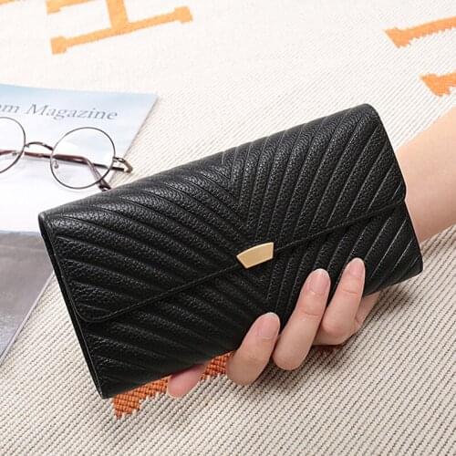 2020 New Fashion Real Leather Woman Wallet Large-capacity Genuine Leather Two Fold Clutch Bag Mid-length Trendy Wallet
