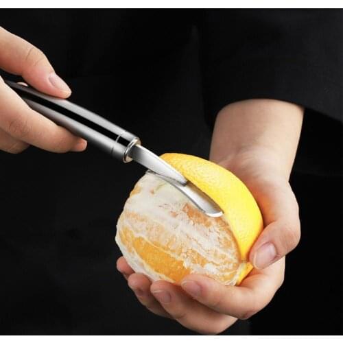 Orange Peeler Rust Proof Curved Handle Stainless Steel Easy To Use Citrus Peelers for Home
