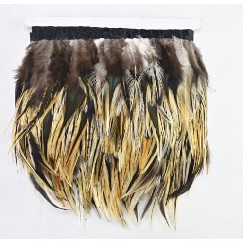 2Meter/lot Natural Pheasant Feather Trim Ribbon 10-15CM Rooster Feathers for Crafts Ribbon Feathers for Clothes Plume Decoration