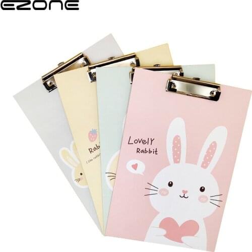 EZONE A4 Folder Little White Rabbit Board Clip Student Examination Data Folder School Office Study Book Clip Stationery Supply