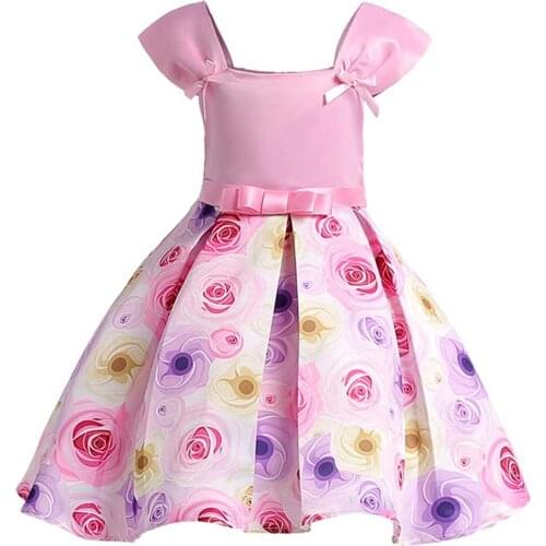 Girls Dress Summer girl floral Princess party Dresses Children clothing Wedding tutu baby girl Clothes 2 3 4 5 6 7 8 9 10 Years
