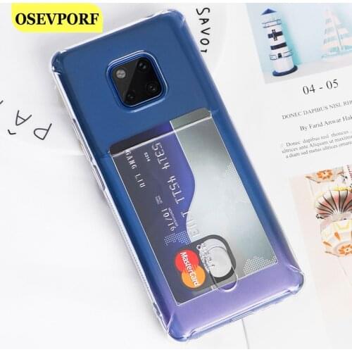 Clear Transparent Soft Silicone Cover For Huawei P20 P30 Pro Crystal Card Slot Holder Case For Huawei Mate 10 20 30Lite Capinhas
