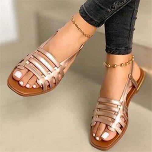 Large size flat sandals womens summer new fashion set foot women sandals casual slides womens slippers platform sandal shoes