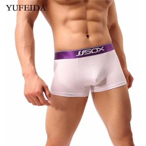 YUFEIDA Sexy Mens Underwear Modal Soft Boxers Trunks U Convex Penis Pouch Sexy Low Rise Underpants Boxer Shorts Lingerie Panty