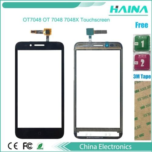 With 3M Tape Touch Screen Digitizer For Alcatel One Touch Go Play OT7048 OT 7048 7048X Touchscreen Touchpad Touch Panel Sensor