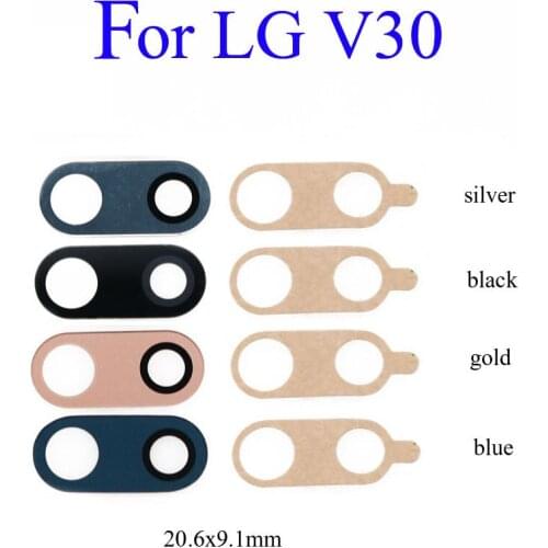 YuXi 1set/lot Back Rear Camera Lens Glass For LG V30 H930 H933 With 3m Adhesive Sticker Tape With black silver gold blue colors