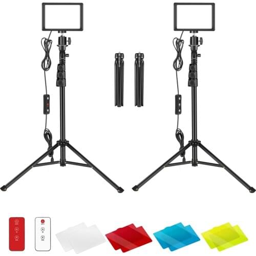 Neewer USB LED Video Light with Remote Control Kit - Photography Table Top Lighting with Tripod Stand for Photo Studio Shooting