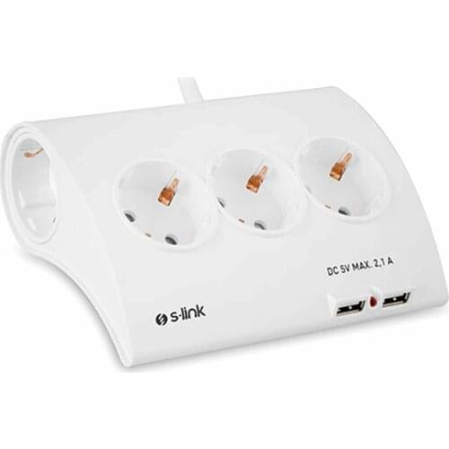 S-link SPG9-5-15 Current Protection and 2 Pcs 2.1A Usb Charger Socket Fives Desktop Group Socket