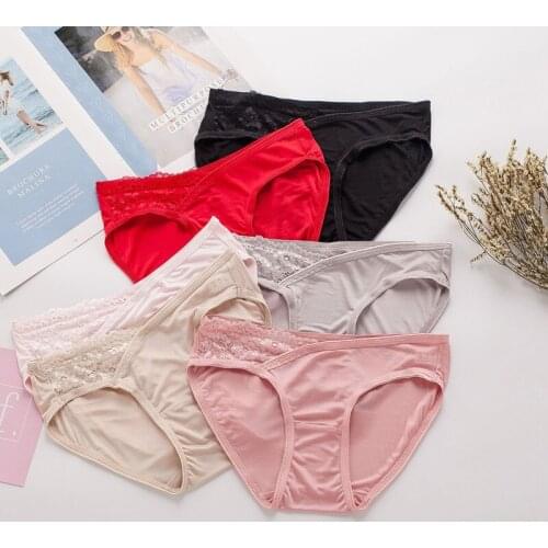 Birdsky, 3pcs 100% natural mulberry silk women briefs panties underwear, mid waist, soft thin, quick dry, 6 solid colors. OR-13