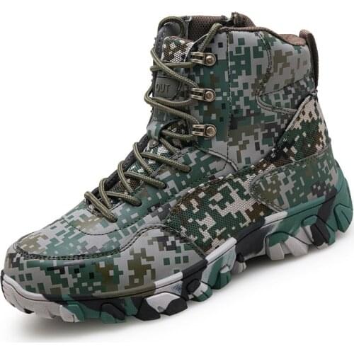 Outdoor Hiking Shoes Army Military Tactical Combat Boots Mountain Sneakers Men Anti-slip Rubber Sole Sport Winter Climb Shoes