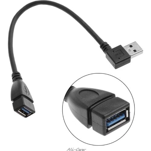 USB 3.0 Type A Left/Right Angle 90 Degree Male To Straight Female Adapter Cable Extension Cord