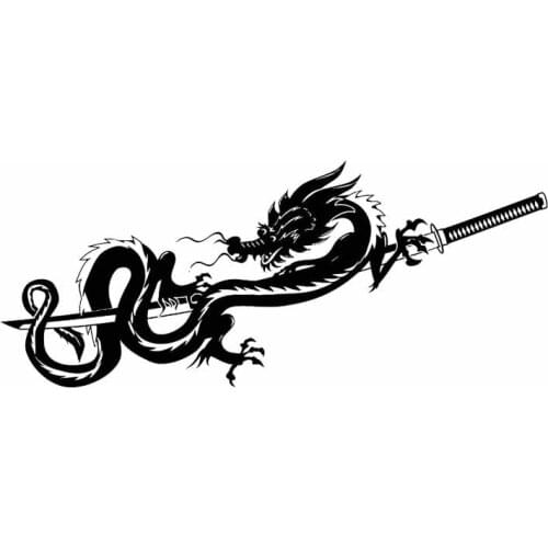 JuYouHui Exterior Accessories Decal Personality Car Sticker Dragon Samurai Symbol Vinyl Decals Motorcycle PVC 18cm*8cm