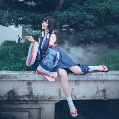 En en ra SR cosplay costume anime Onmyoji SR en enra cosplay costumes halloween clothes for women wig tobacco pipe props