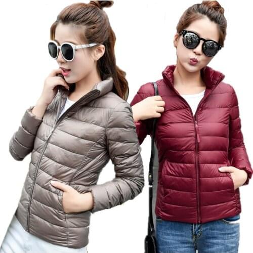 Women Winter Coat 2021 New Ultra Light White Duck Down Jacket Slim Women Winter Puffer Jacket Portable Windproof Down Coat S-6XL