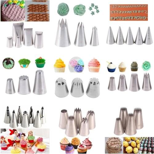 3/4/5pcs Metal Cake Cream Decoration Tips Set Pastry Tools Stainless Steel Piping Icing Nozzle Cupcake Head Dessert Decorators