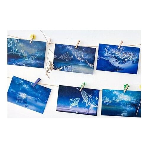 30pcs noctilucent magic dream design card multi-use as Scrapbooking party invitation DIY gift card message card postcard