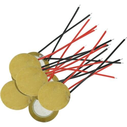 5pcs/lot 12mm ~ 27mm Piezo Elements buzzer Sounder Sensor Trigger Drum Disc With Wire Copper Piezo buzzers For Arduino