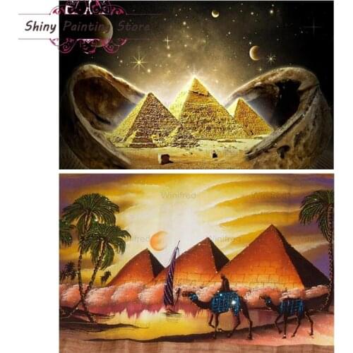 5D Diamond Embroidery Africa Egyptian Pyramids Full Square/Round Diamond Painting Scenery Cross Stitch Mosaic Crafts Home Decor