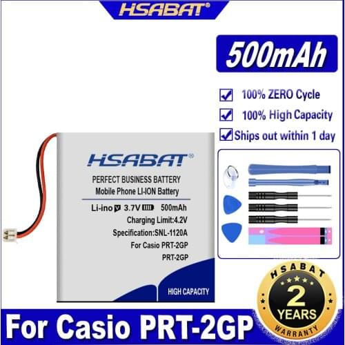 HSABAT MR11-2286 500mAh Battery for Casio PRT-2GP Batteries