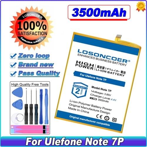 LOSONCOER Note 7P 3500mAh Battery For Ulefone Note 7P Mobile Phone Battery